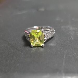 Lia Sophia Silver Ring with Yellow Gemstone